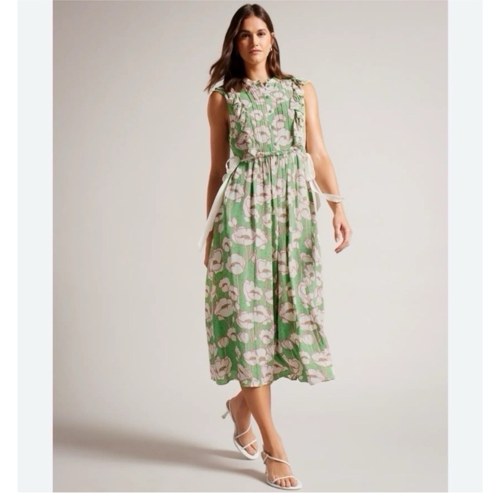TED BAKER Floral Midi Dress NWT | Size 2 Wedding Guest Spring/Summer